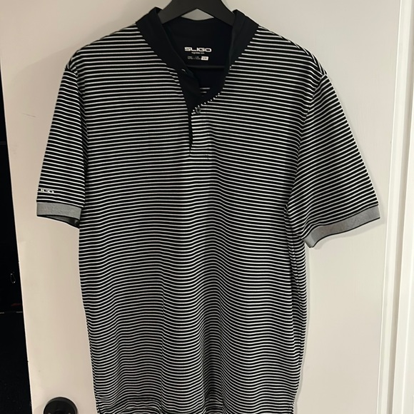 Men’s pinstripe polo golf  shirt size large - Picture 1 of 4